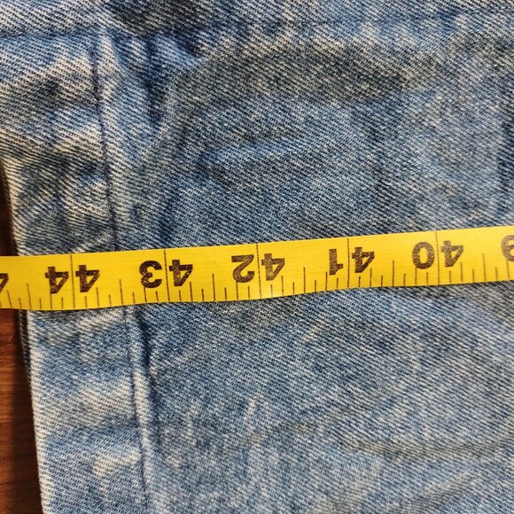 Vintage Daniel Women's Large Denim Jean Jacket Long Full Button Up Pockets 90's - Picture 9 of 12